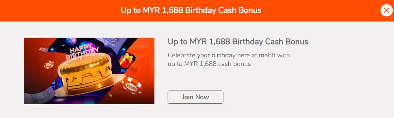 me88 birthday cash bonus