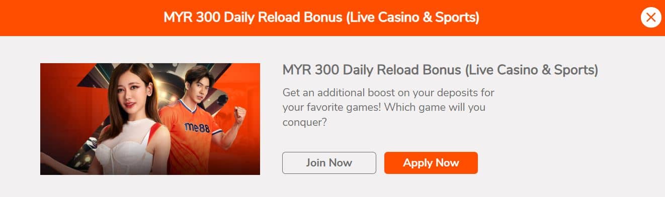 me88 daily reload bonus