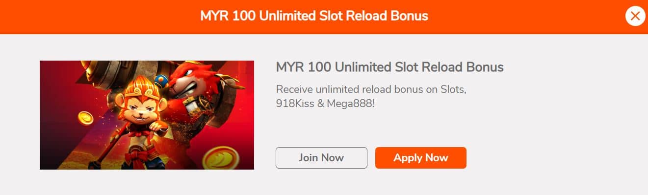 me88 slot reload bonus